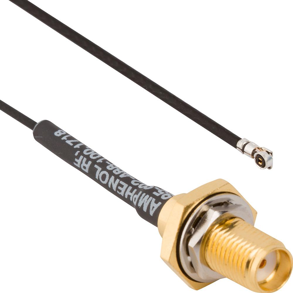 Amphenol RF-095-902-488-050 同轴电缆组件 Cable Assembly 1.13mm Cable 0.05m SMA to AMC F-M Bag
