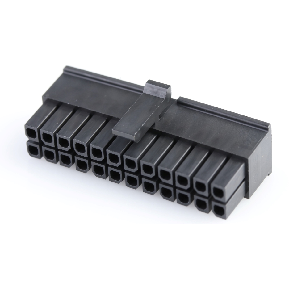 Molex-0430252408 Connector Discrete Wire Housing Conn Housing RCP 24 POS 3mm Crimp ST Cable Mount Black Micro-Fit 3.0™ Bag