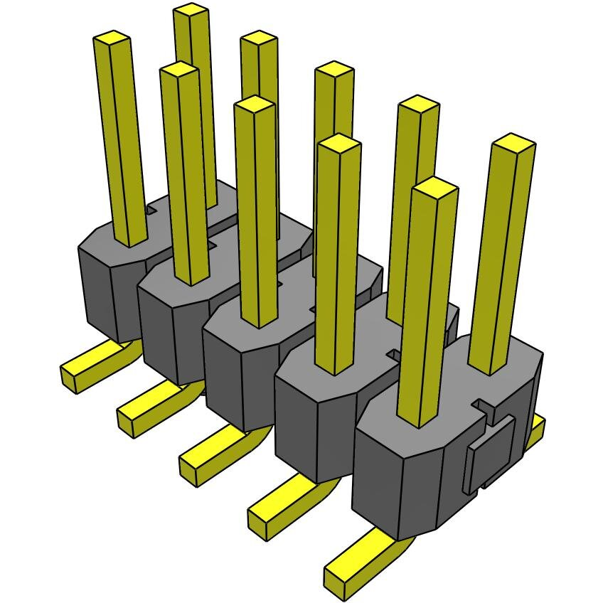 Samtec-TSM-105-01-L-DV-A-M-TR Embases de raccordement et réceptacles PCB Conn Unshrouded Header HDR 10 POS 2.54mm Solder ST Top Entry SMD T/R