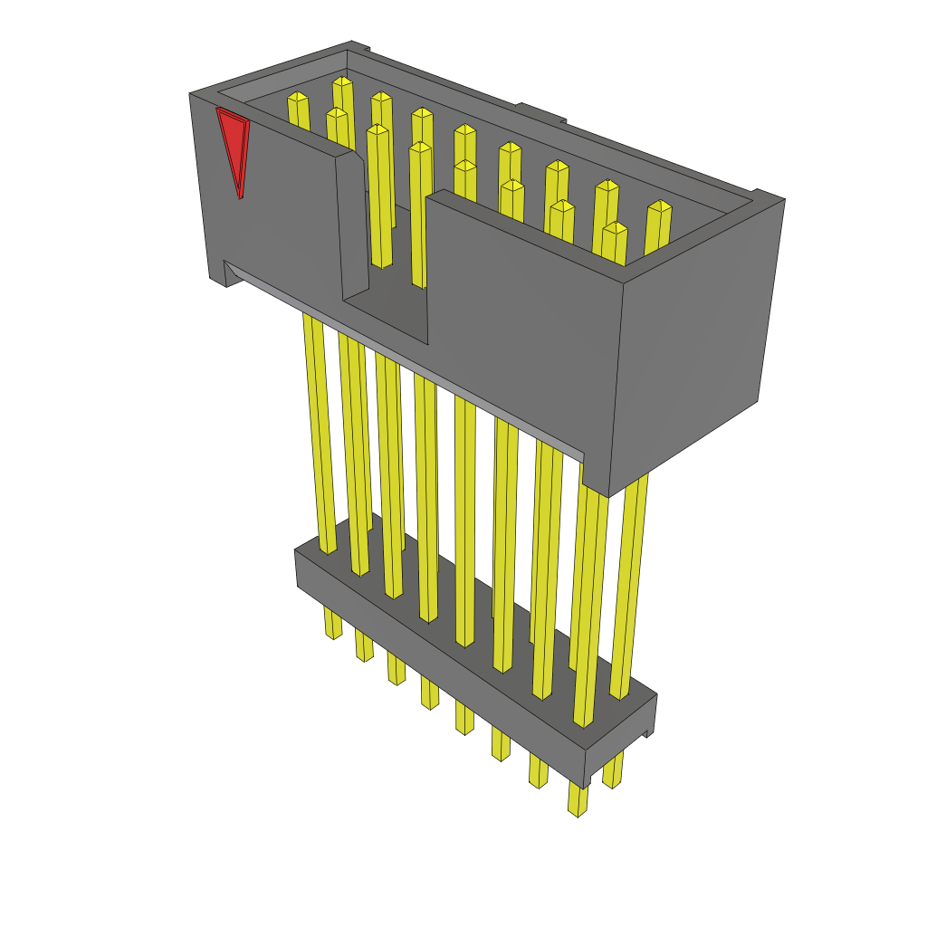 Samtec-ZSS-108-07-L-D-1085 Steckverbinderleisten und Leiterplattenbuchsen Conn Elevated Shrouded Header HDR 16 POS 2.54mm Solder ST Top Entry Thru-Hole Bulk