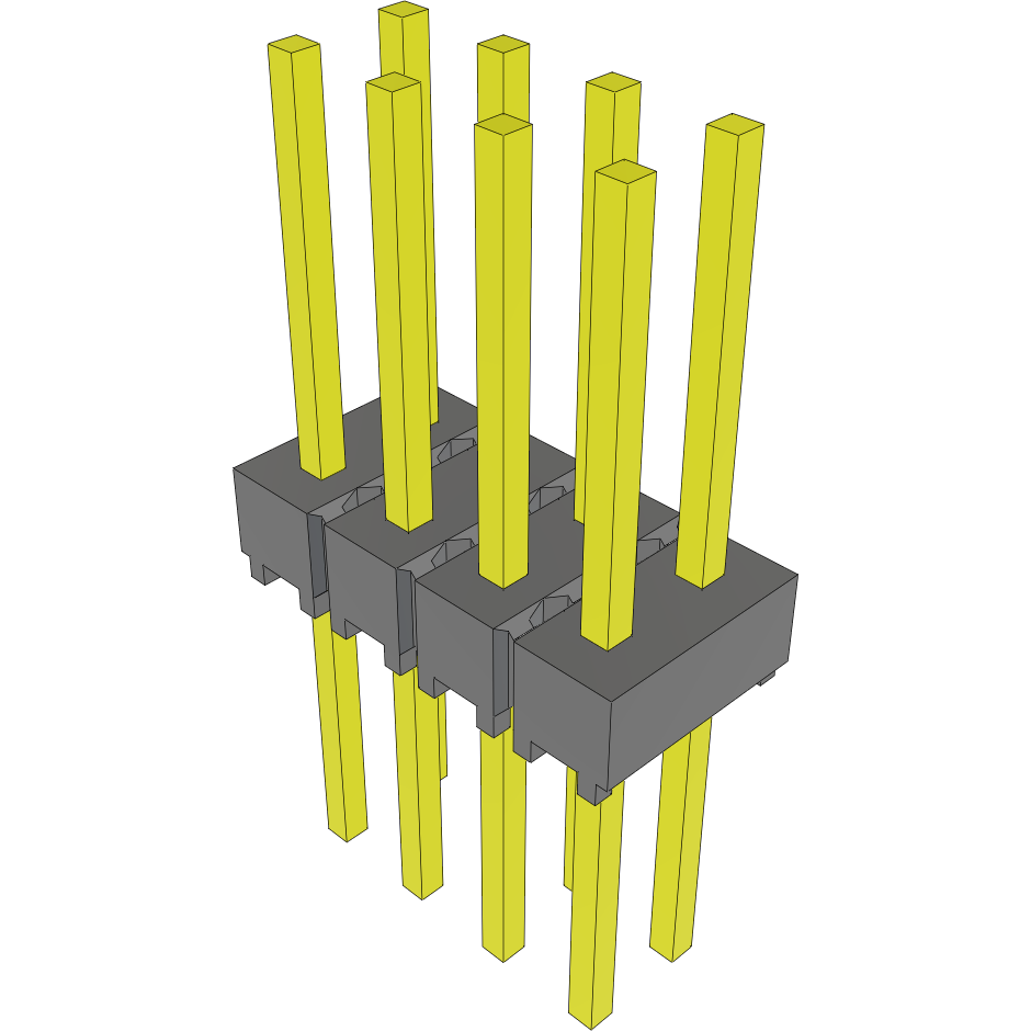 Samtec-MTSW-104-09-S-D-340 连接器插头及 PCB 插座 Conn Unshrouded Header HDR 8 POS 2.54mm Solder ST Top Entry Thru-Hole Bulk