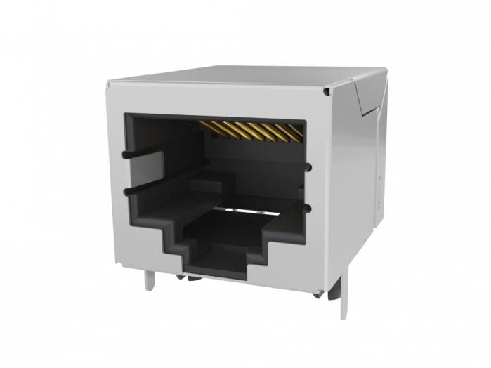 Amphenol-RJE091884511C Steckverbinder, Telefon und Telekommunikation Conn RJ-45 F 8 POS 1.27mm Solder RA Thru-Hole 8 Terminal 1 Port Cat 3 Tube