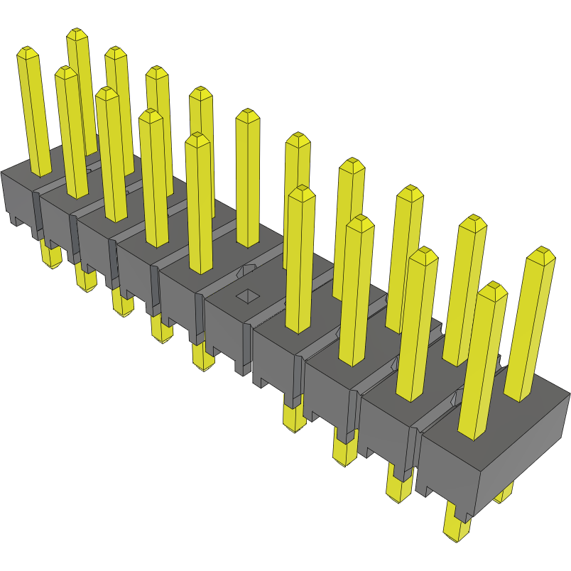 Samtec-TSW-110-07-G-D-011 Connector Headers and PCB Receptacles Conn Unshrouded Header HDR 20 POS 2.54mm Solder ST Top Entry Thru-Hole Bulk