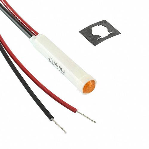 Visual Communications-2111A3 Panel Mount Indicators Panel Mount Indicator Round 0.31" Neon 250V Wire AMB