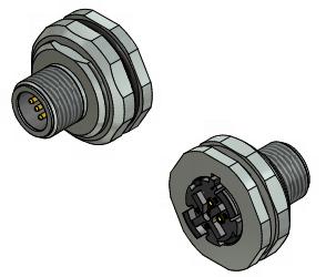 CONEC-43-02691 圆形连接器 Conn M12 Circular PIN 4 POS ST Panel Mount 4 Terminal 1 Port Loose