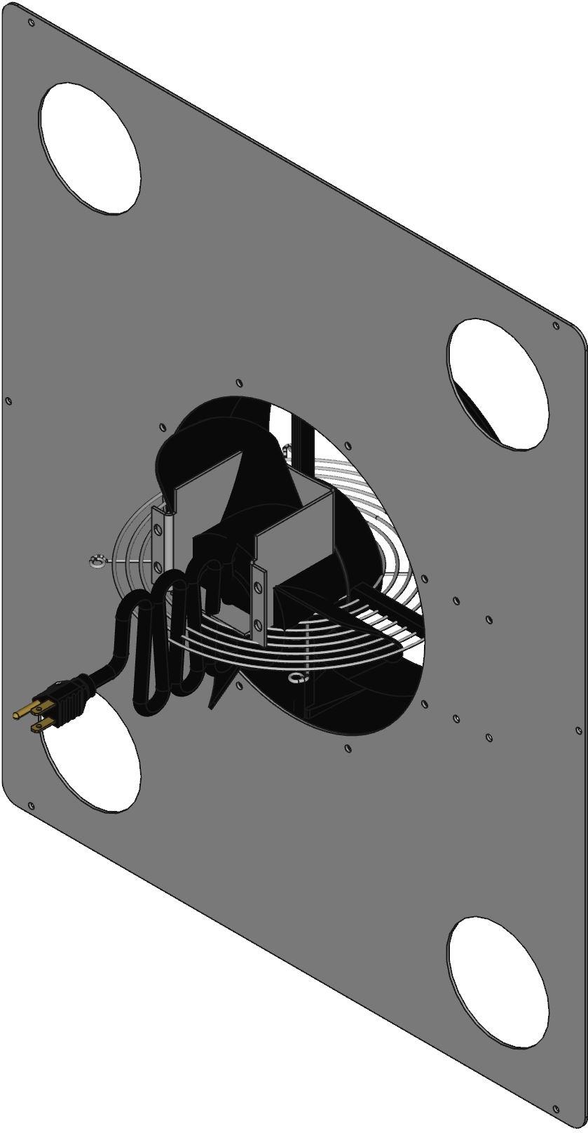 Hammond Manufacturing-C2T1931F10CEBK1 null Black Steel Cabinet Fan Tops With Pre-Wired Ten (10) Inch