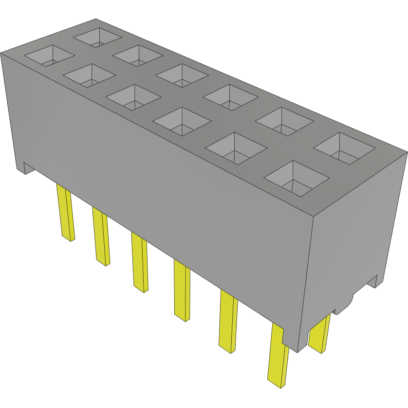 Samtec-MMS-106-01-F-DV Connector Headers and PCB Receptacles Conn Socket Strip SKT 12 POS 2mm Solder ST Top Entry Thru-Hole Tube