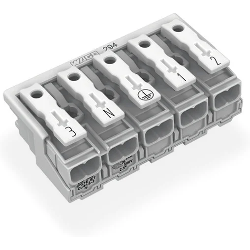 WAGO-294-5055 Raccordement d'alimentation Conn Power 5Power POS Spring Clamp ST Panel Mount 1 Port Foil