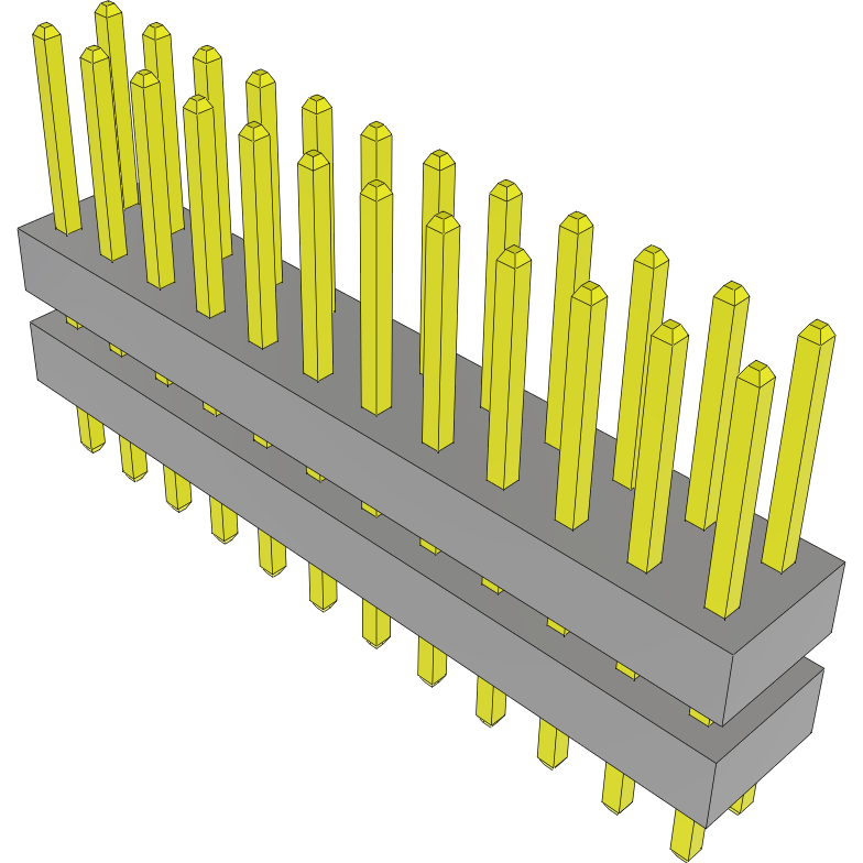 Samtec-TW-12-03-L-D-200-100 Connector Headers and PCB Receptacles Conn Board Stacker HDR 24 POS 2mm Solder ST Top Entry Thru-Hole Bulk