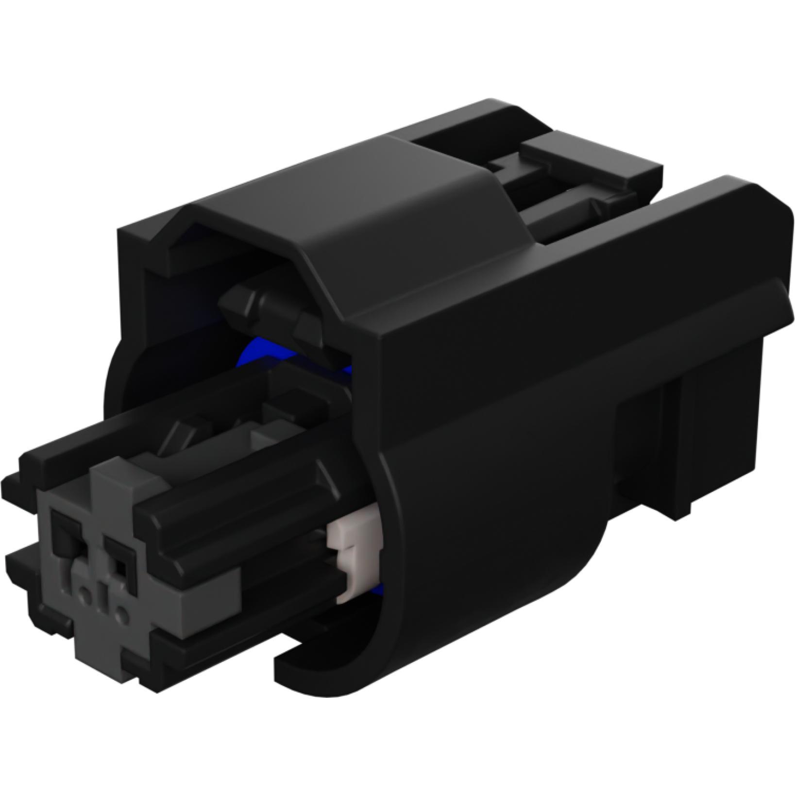 Molex-0349672007 分立接线罩连接器 Conn Housing RCP 2 POS 1.8mm Crimp ST Cable Mount Black Mini50 Sealed Bag