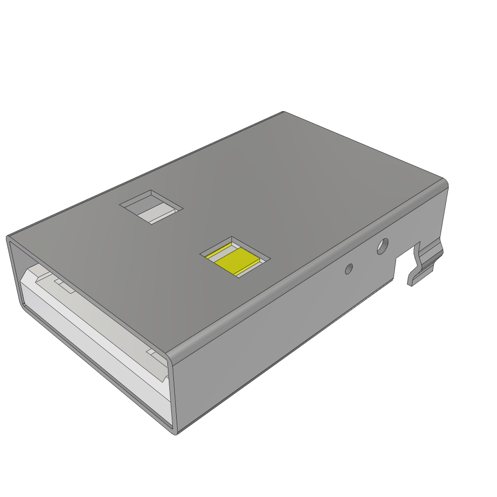 Samtec-USB-AM-S-S-W-TH Connector USB Conn USB 2.0 Type A PL 4 POS 2.5mm/2mm Solder RA Thru-Hole 4 Terminal 1 Port Tray