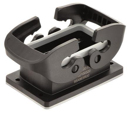 HARTING Technology Group-19432100320 Backshells Panel Mount Housing 180° 10/B Shell Size Glass Fibre Reinforced Polyamide Double Lock