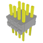 Conn Unshrouded Header HDR 8 POS 1.27mm Solder ST Top Entry Thru-Hole Bulk