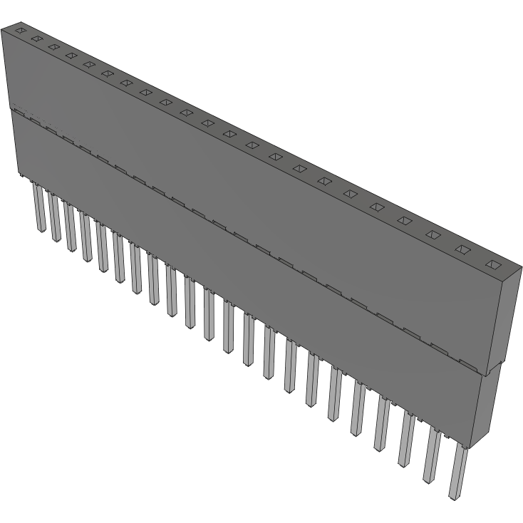 Samtec-ESQ-122-34-L-S Connector Headers and PCB Receptacles Conn Elevated Socket SKT 22 POS 2.54mm Solder ST Top Entry Thru-Hole Tube