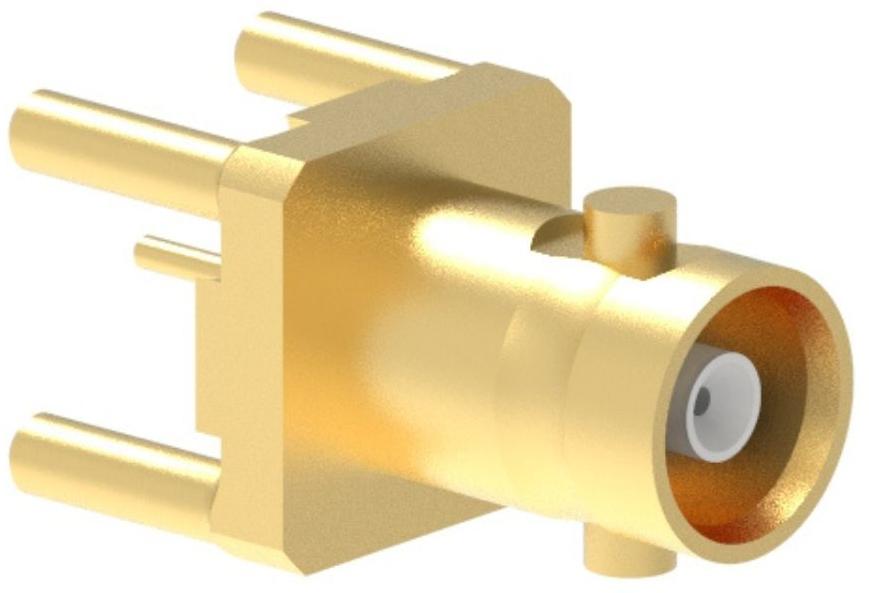 Amphenol RF-034-1024 RF-Steckverbinder Conn HD-BNC 0Hz to 4.5GHz 75Ohm Solder ST Thru-Hole F Gold Bag