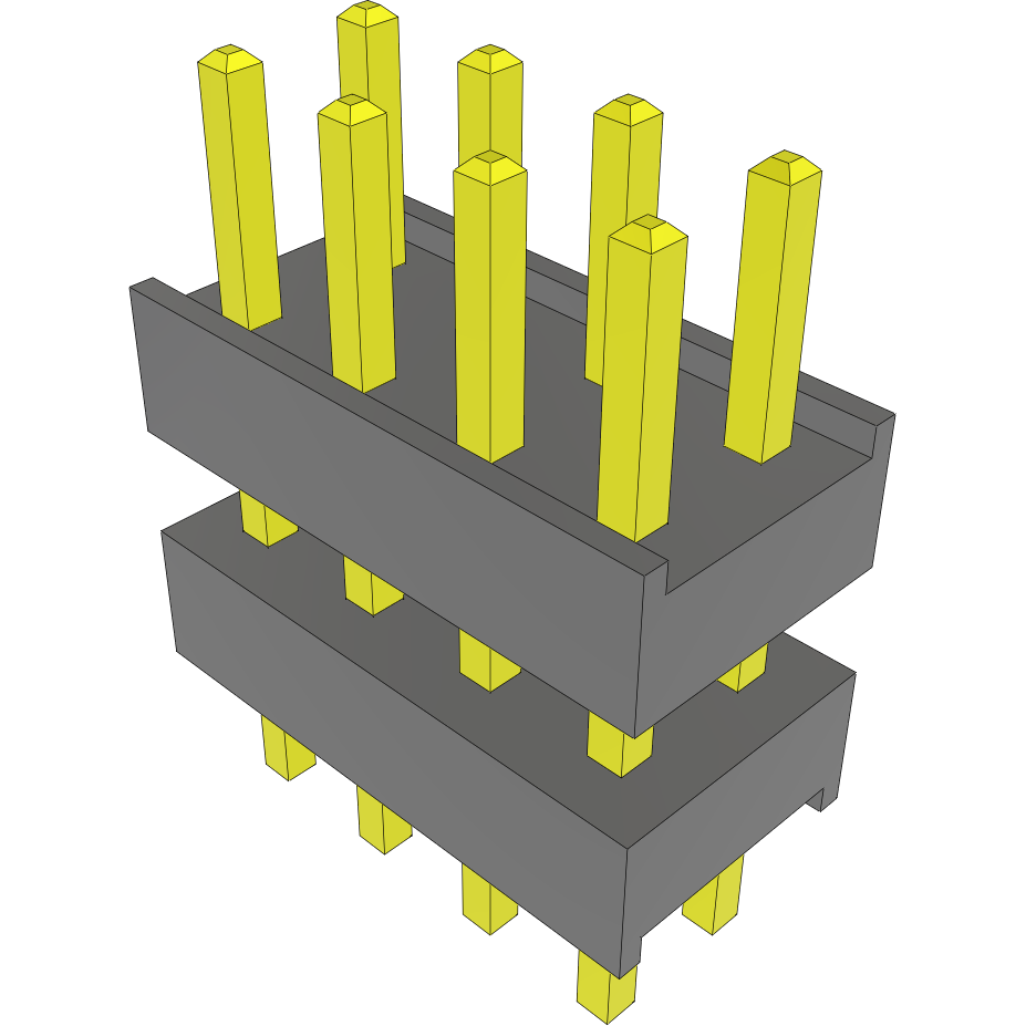 Samtec-DW-04-08-G-D-276 Piastre connettori e prese PCB Conn Board Stacker HDR 8 POS 2.54mm Solder ST Top Entry Thru-Hole Bulk