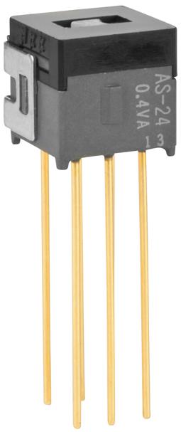 NKK Switches-AS24BH Interruttore a slitta Switch Slide ON ON ON SP3T Flush Slide 0.1A 28VAC 28VDC 0.4VA 50000Cycles PC Pins Bracket Mount/Through Hole