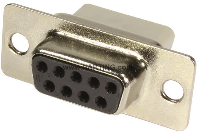 HARTING-09670094702 Steckverbinder, D-Sub Conn D-Sub F 9 POS Crimp ST Panel Mount 9 Terminal 1 Port