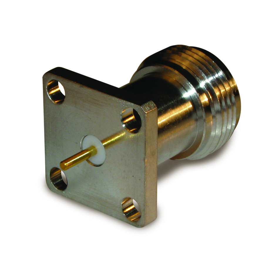 Amphenol RF-172190 Raccordement FR Conn Type N 0Hz to 11GHz 50Ohm Solder ST Flange Mount RCP Gold