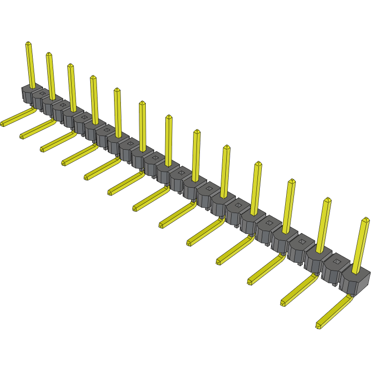 Samtec-TSW-213-16-T-S-RA 连接器插头及 PCB 插座 Conn Unshrouded Header HDR 13 POS 5.08mm Solder RA Side Entry Thru-Hole Bulk
