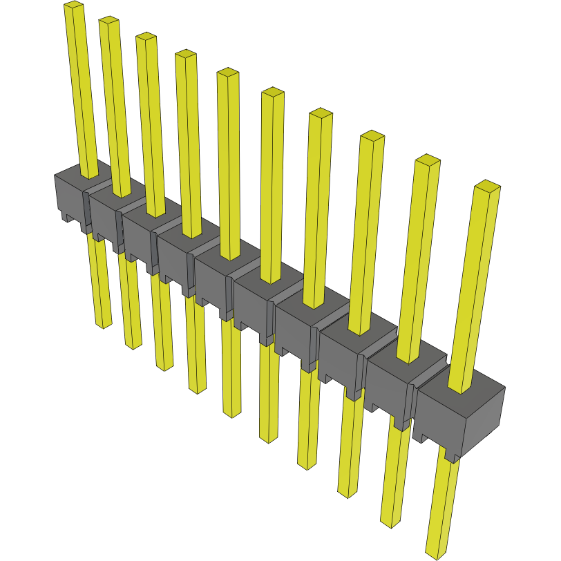 Samtec-MTSW-110-09-G-S-355 Connector Headers and PCB Receptacles Conn Unshrouded Header HDR 10 POS 2.54mm Solder ST Thru-Hole Bulk