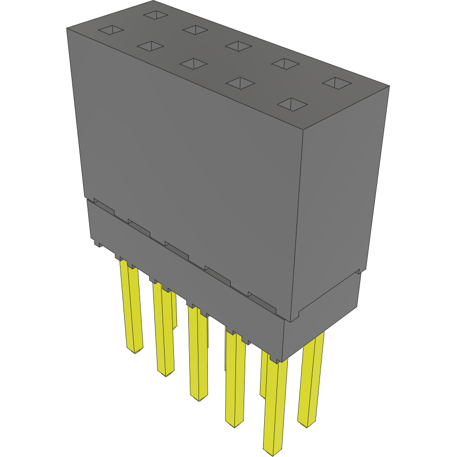 Samtec-ESQ-105-13-G-D Steckverbinderleisten und Leiterplattenbuchsen Conn Elevated Socket SKT 10 POS 2.54mm Solder ST Top Entry Thru-Hole Bulk