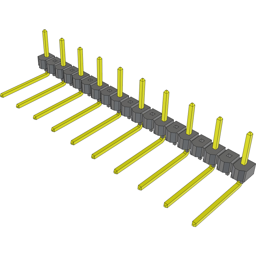 Samtec-TSW-210-10-G-S-RA Connector Headers and PCB Receptacles Conn Unshrouded Header HDR 10 POS 5.08mm Solder RA Side Entry Thru-Hole Bulk