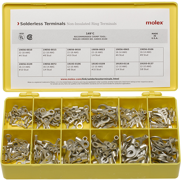 Molex-KIT-MX15 Kits de composants Solderless Terminals Kit, Non-Insulated Terminals