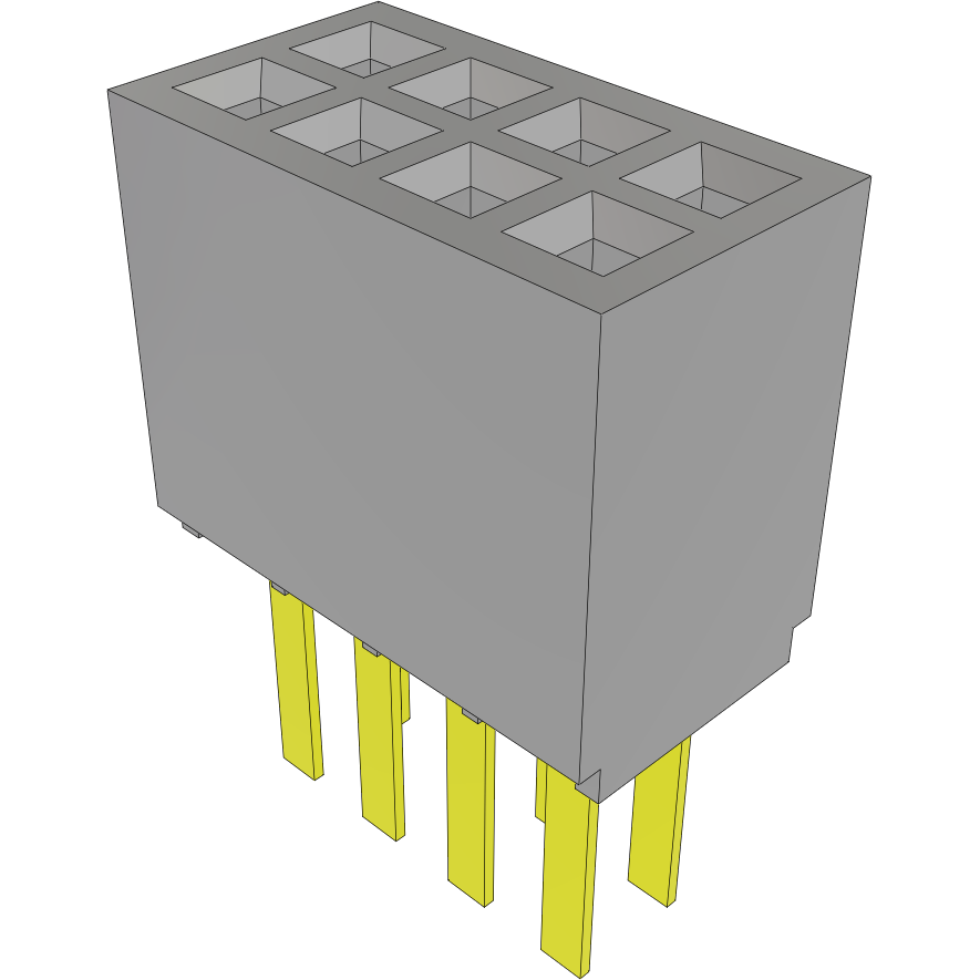 Samtec-SFMC-104-01-SM-D 连接器插头及 PCB 插座 Conn Socket Strip SKT 8 POS 1.27mm Solder ST Top Entry Thru-Hole TIGER EYE™ Tube
