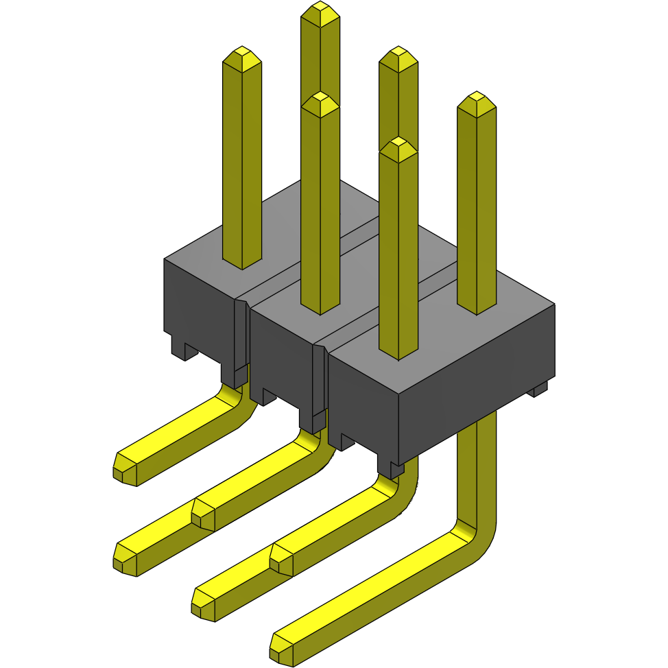 Samtec-TSW-103-08-G-D-NA 连接器插头及 PCB 插座 Conn Unshrouded Header HDR 6 POS 2.54mm Solder RA Side Entry Thru-Hole Bulk