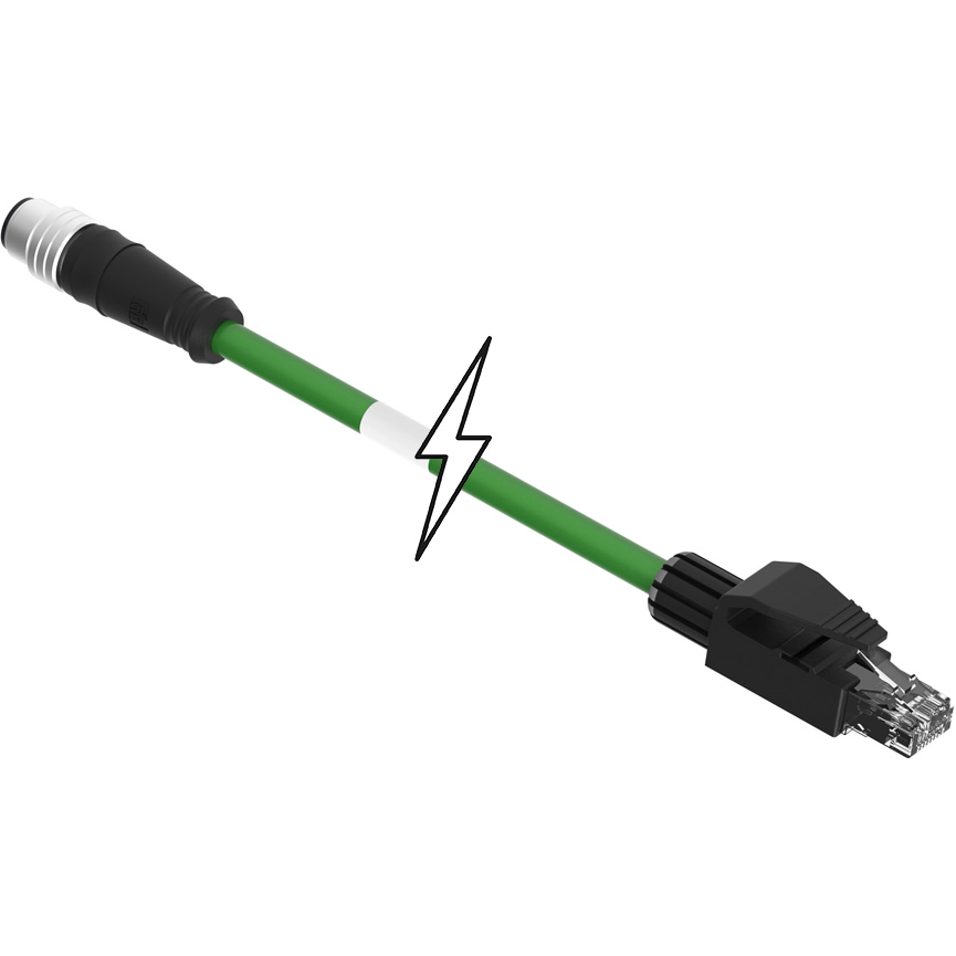 Molex-1201088121 Cable Assembly Other Cable Assembly Shielded PUR 3m 22AWG M12 Circular to RJ-45 4 to 4 POS M-M Industrial Ethernet/Micro-Change (M12) Bag