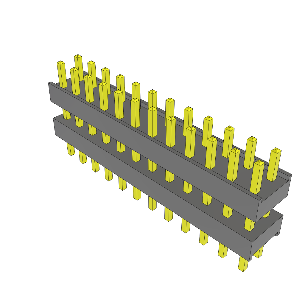 Samtec-ZW-12-08-T-D-295-125 Embases de raccordement et réceptacles PCB Conn Board Stacker HDR 24 POS 2.54mm Solder ST Top Entry Thru-Hole Bulk