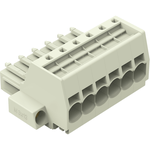 1-conductor female connector, Push-in CAGE CLAMP, 10 mm2, Pin spacing 7.62 mm, 6-pole, 100% protected against mismating, Screw flange, 10,00 mm2, light gray