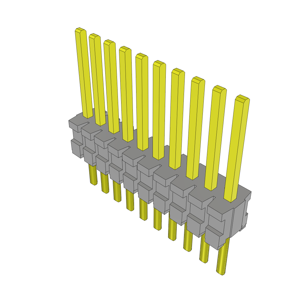 Samtec-TMS-110-01-S-S Cabezales del conector y receptáculos PCB Conn Unshrouded Header HDR 10 POS 1.27mm Solder ST Top Entry Thru-Hole Tube