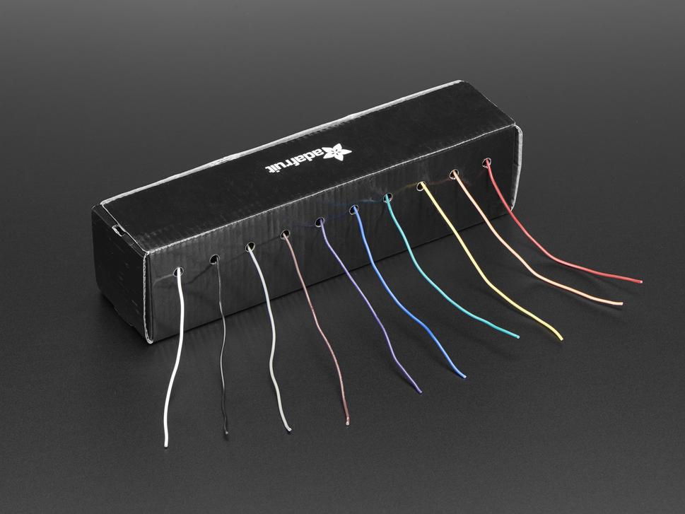 Adafruit Industries-3174 Memoria con pacchetto multi-chip Hook-up Wire Spool Set - 22AWG Solid Core - 10 x 25ft