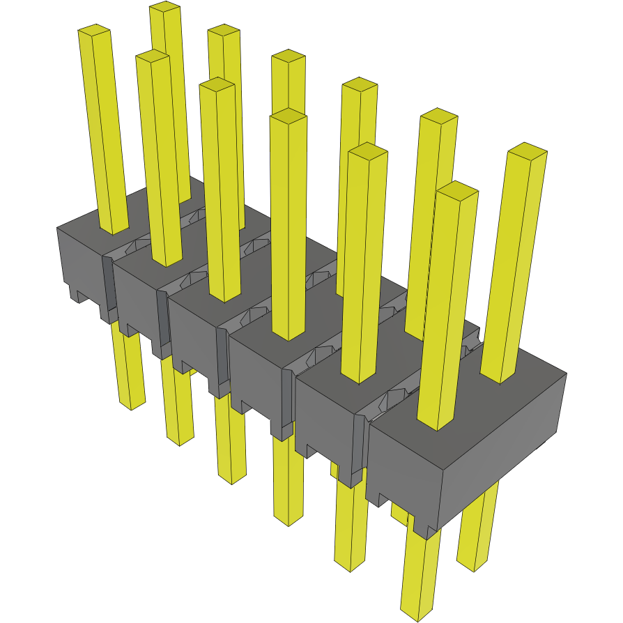 Samtec-MTSW-106-08-S-D-252 连接器插头及 PCB 插座 Conn Unshrouded Header HDR 12 POS 2.54mm Solder ST Top Entry Thru-Hole Bulk