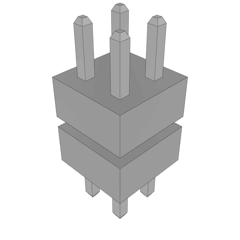 Samtec-TW-02-02-T-D-180-095 Steckverbinderleisten und Leiterplattenbuchsen Conn Board Stacker HDR 4 POS 2mm Solder ST Top Entry Thru-Hole Bulk