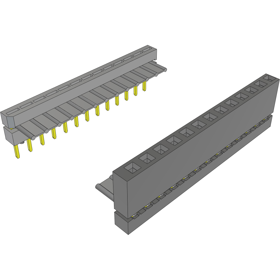 Samtec-IDMS-13-T-11.00-RW-R Assemblaggio cavo a nastro piatto Cable Assembly 0.279m 28AWG 2.54mm 13 to 13 POS IDC Connector to IDC Connector F-M Clamshell