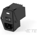 TE Connectivity-PE0S0SBX0 Spannungsversorgungseingangsmodule Power Entry Module EMI/RFI Filtered M 3 POS (115VAC/230)VACVAC 10A Fuse/Switch RA 1 Port