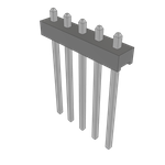 Conn Unshrouded Header HDR 5 POS 2mm Solder ST Top Entry Thru-Hole Bulk