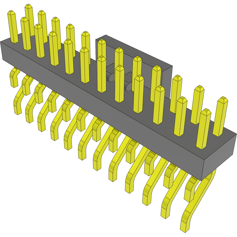 Samtec-MMT-112-01-S-DH-P Embases de raccordement et réceptacles PCB Conn Unshrouded Header HDR 24 POS 2mm Solder RA Side Entry SMD Tube