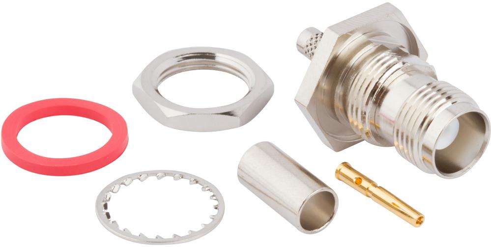 Amphenol RF-031-6169 RF-Steckverbinder Conn TNC 0Hz to 11GHz 50Ohm Crimp ST Panel Mount RCP Gold
