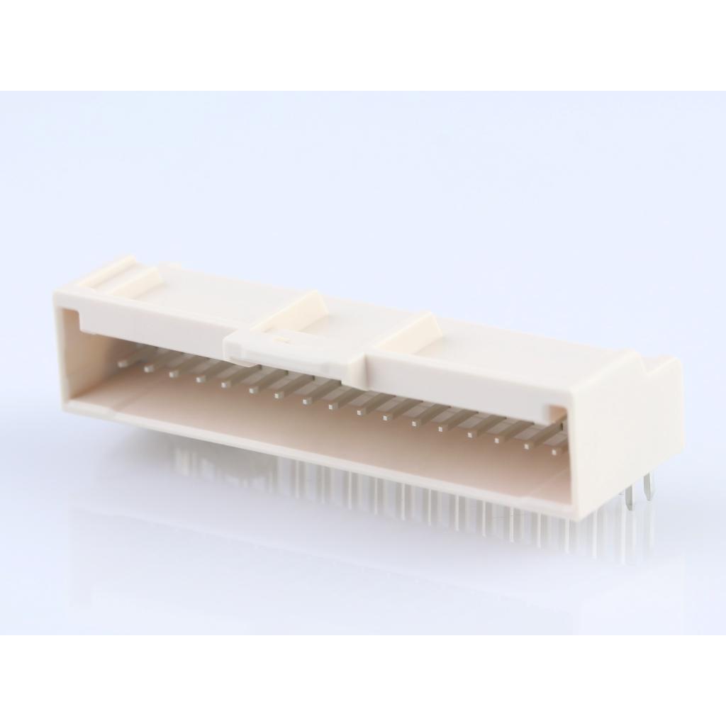 Molex-2086593640 Embases de raccordement et réceptacles PCB 2.00mm Pitch, Igrid PCB Header, Dual Row, Right Angle, Through Hole, 0.10um Gold Au Plating, Positive Lock, 36 Circuits, Tray, 3.20mm Pc Tail Length, Natural