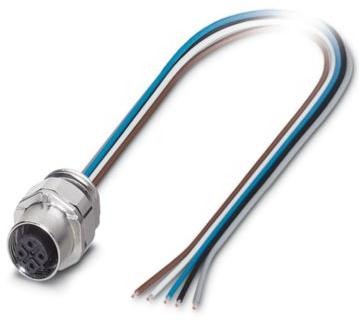 PHOENIX CONTACT-1519998 Andere Kabelbaugruppen Fieldbus flush-type socket, INTERBUS/PROFIBUS, 5-pos., M12 SPEEDCON, B-coded, front/screw mounting with M16 thread, 5 x 0.25 mm²
