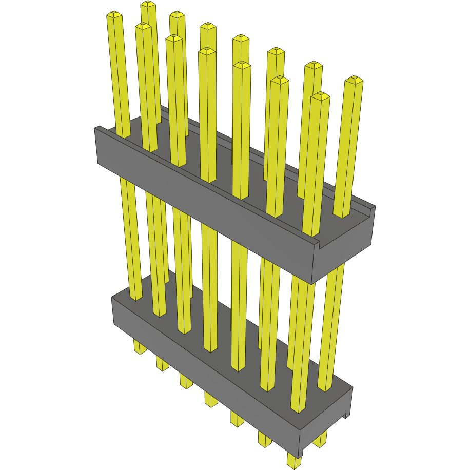 Samtec-DW-07-12-G-D-630 Connector Headers and PCB Receptacles Conn Board Stacker HDR 14 POS 2.54mm Solder ST Top Entry Thru-Hole Bulk