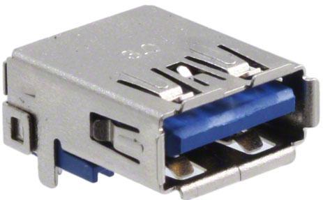 CnC Tech, LLC-1003-001-01000 Connector USB Conn USB 3.0 Type A RCP 9 POS 2mm/2.5mm Solder RA Thru-Hole 9 Terminal 1 Port