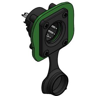 Amphenol-AXS4MP Steckverbinder für Audio und Video Conn XLR M 4 POS Solder Bucket ST Flange Mount 5 Terminal 1 Port