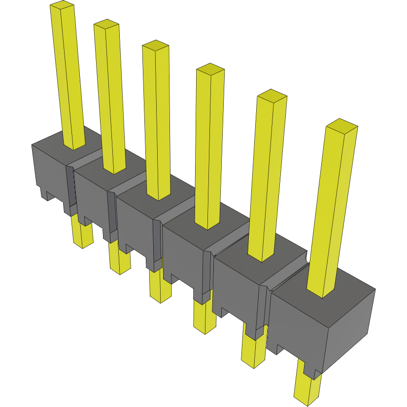 Samtec-MTSW-106-23-S-S-240 Steckverbinderleisten und Leiterplattenbuchsen Conn Unshrouded Header HDR 6 POS 2.54mm Solder ST Top Entry Thru-Hole Bulk