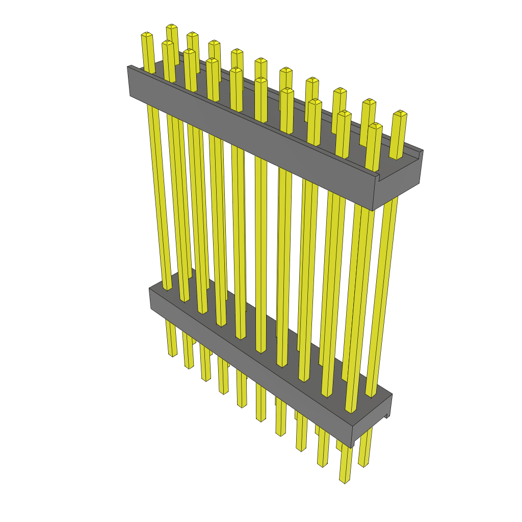 Samtec-ZW-10-19-G-D-980-240 Embases de raccordement et réceptacles PCB Conn Board Stacker HDR 20 POS 2.54mm Solder ST Top Entry Thru-Hole Bulk