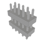Conn Board Stacker HDR 10 POS 2mm Solder ST Top Entry Thru-Hole Bulk